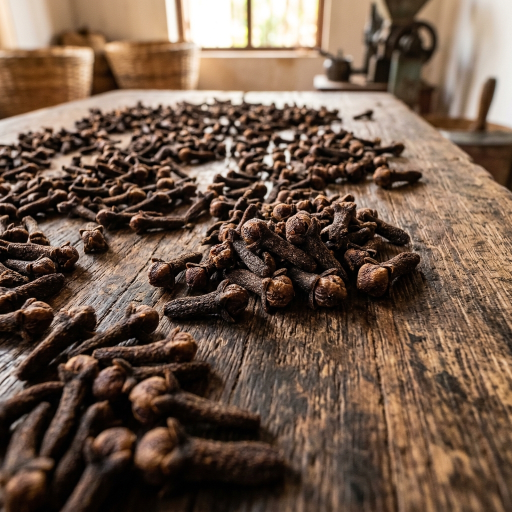 Sorting and Sun-Drying Clove Buds