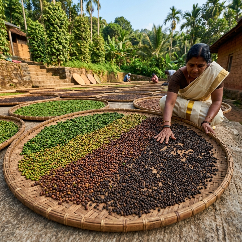 Drying and Garbling Black Pepper